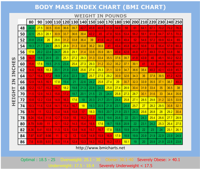 Bmi Ratio Chart