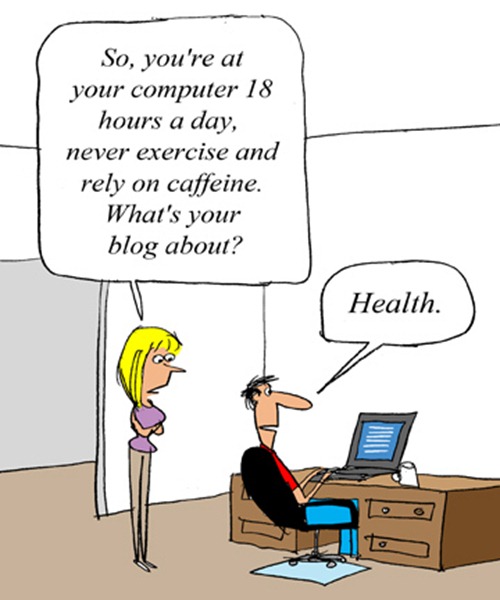 Cartoon being healthy